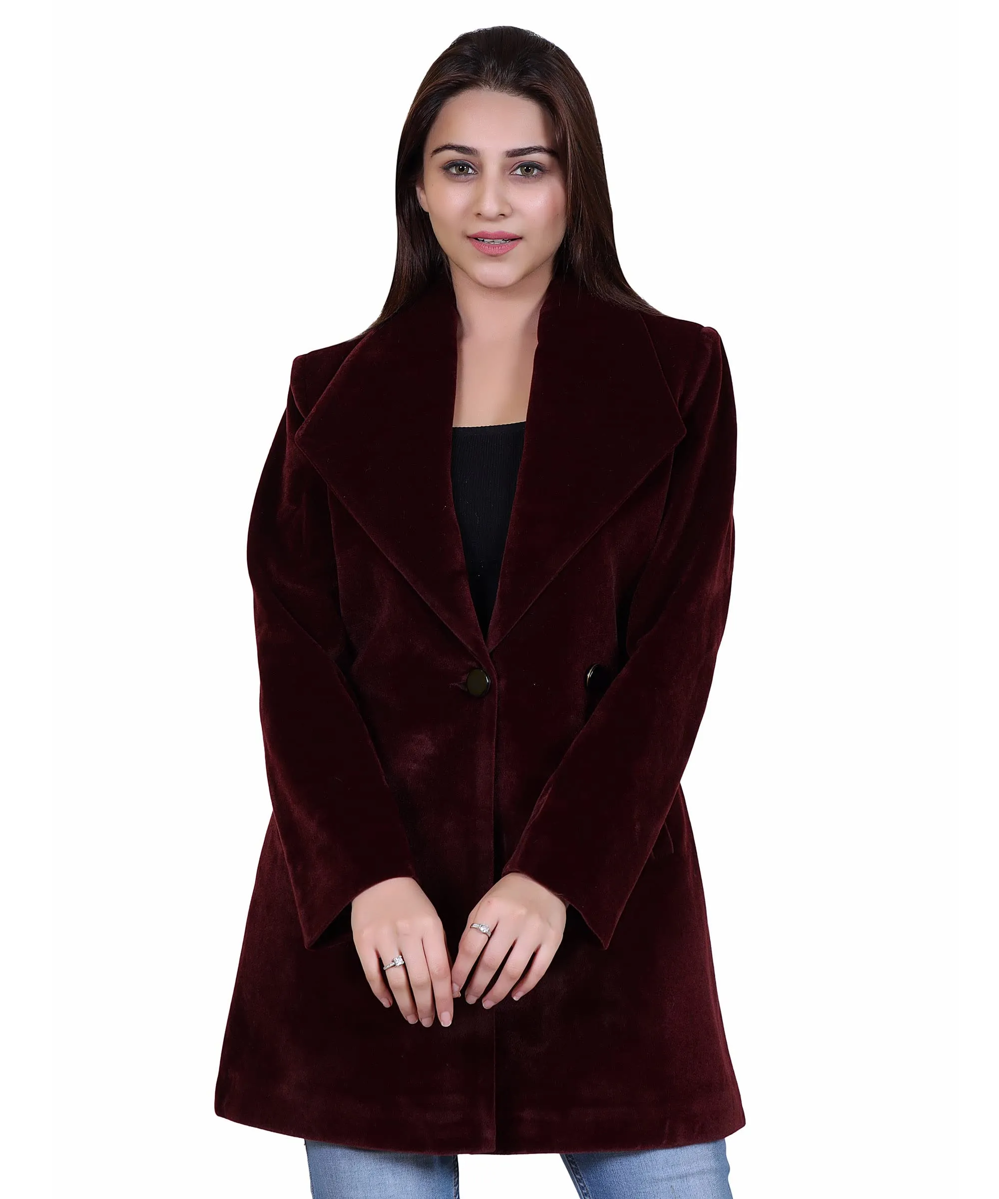 Women Formal Winter Wear Collared Neck Full Sleeve Blazer