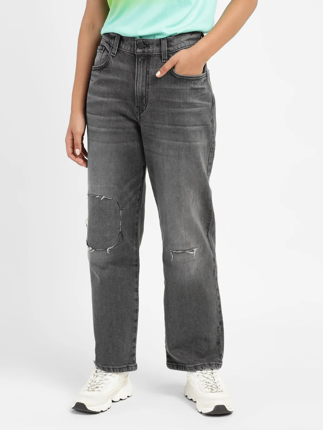 Women's Mid Rise Loose Fit Jeans