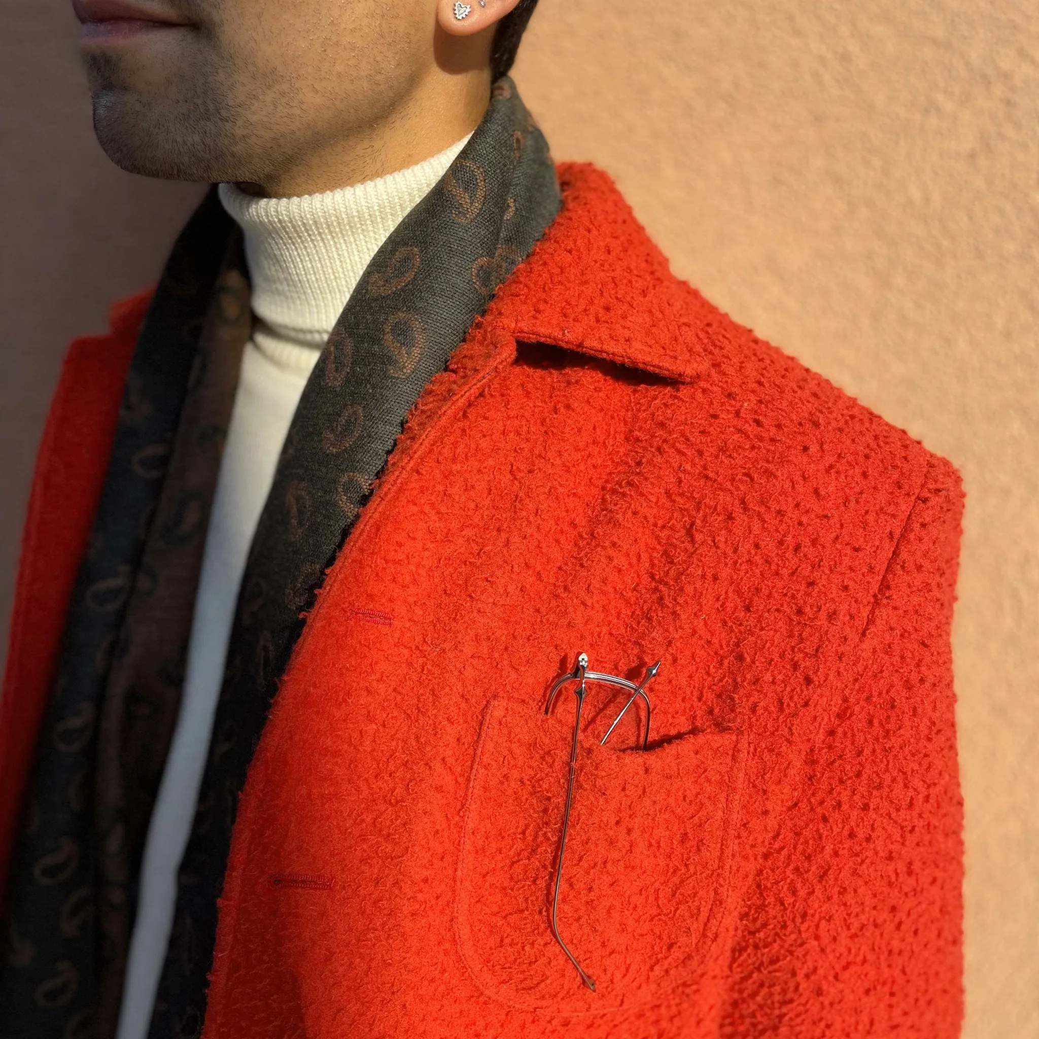 x Sartoria Carrara : chore jacket in Classic Orange Casentino wool