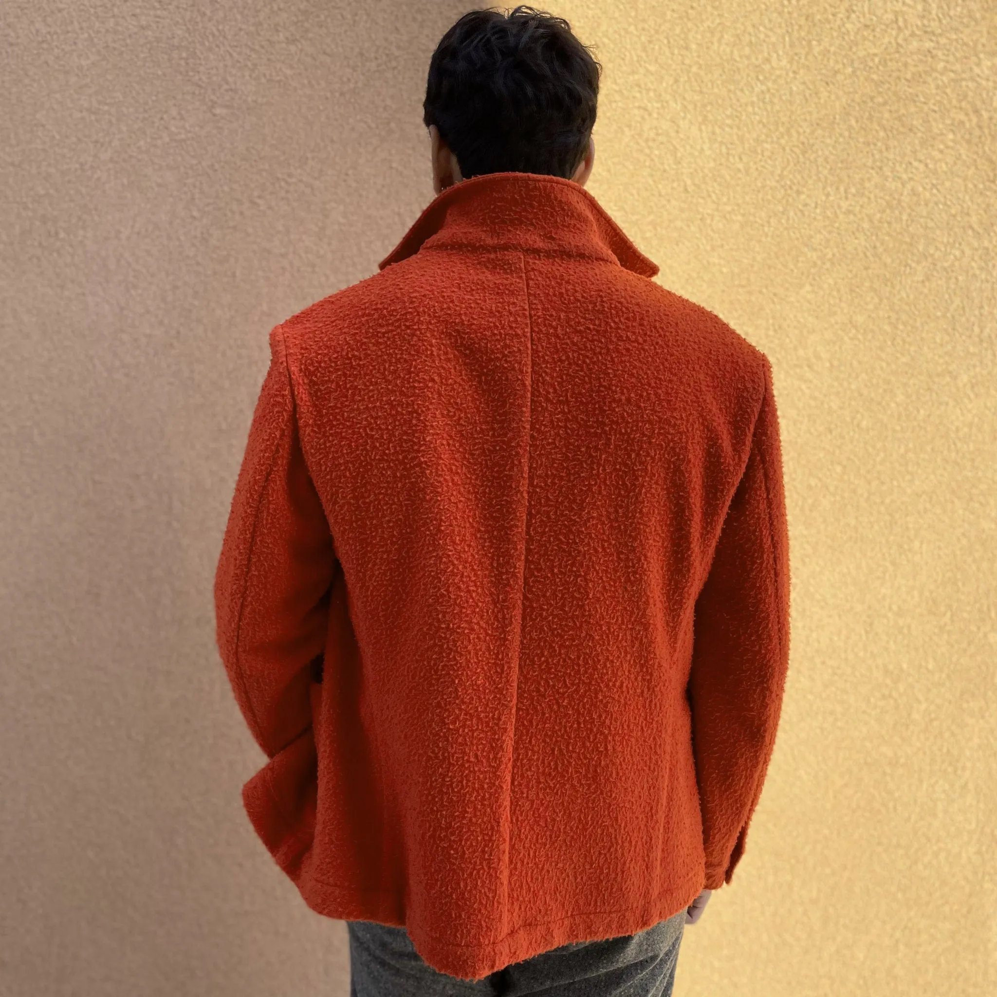 x Sartoria Carrara : chore jacket in Classic Orange Casentino wool